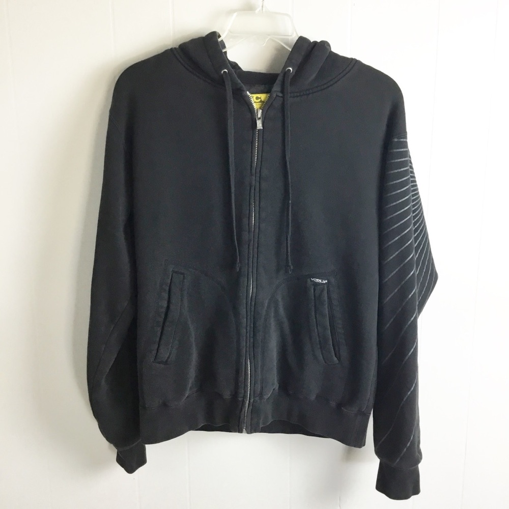 Volcom Hoodie Jacket Size M Black Zip Up Mens